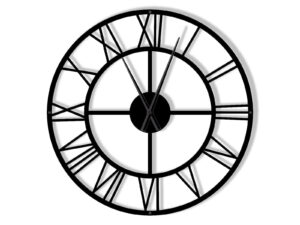 Duży zegar metalowy Roma loft 100 cm