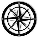 Ceas metalic mare Roza vânturilor 100 cm