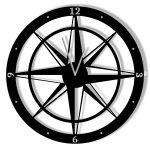 Ceas metalic Roza vânturilor 50 cm