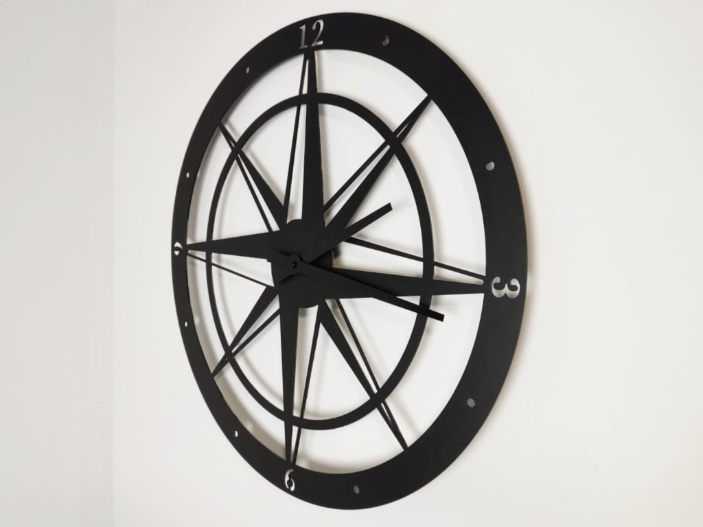 Ceas metalic mare Roza vânturilor 80 cm - imagine 3