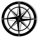Ceas metalic Roza vânturilor 60 cm