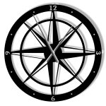 Ceas metalic Roza vânturilor 70 cm