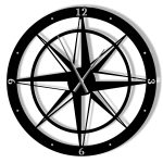 Ceas metalic mare Roza vânturilor 90 cm