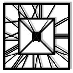 Ceas de perete metalic mare Art deco 80 cm